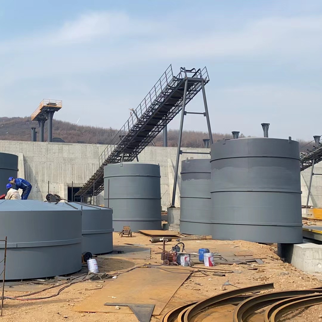 咸宁粉煤灰钢板仓施工现场